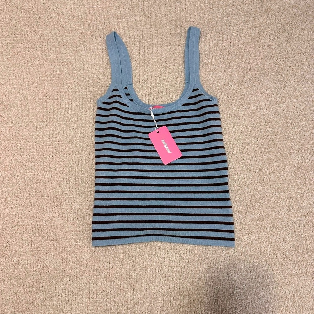 NWT Edikted Lilian Striped Knit Tank Top size XS in Blue